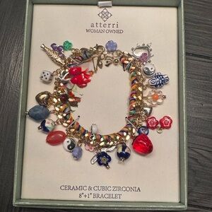 Atterri tik tok viral Multicolor Charm Bracelet. NWT. 8 inch+ 1 inch extender.